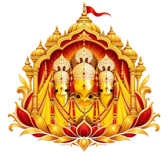 माँ पीताम्बरा त्रिमुखी दिव्य विग्रह स्वरूप