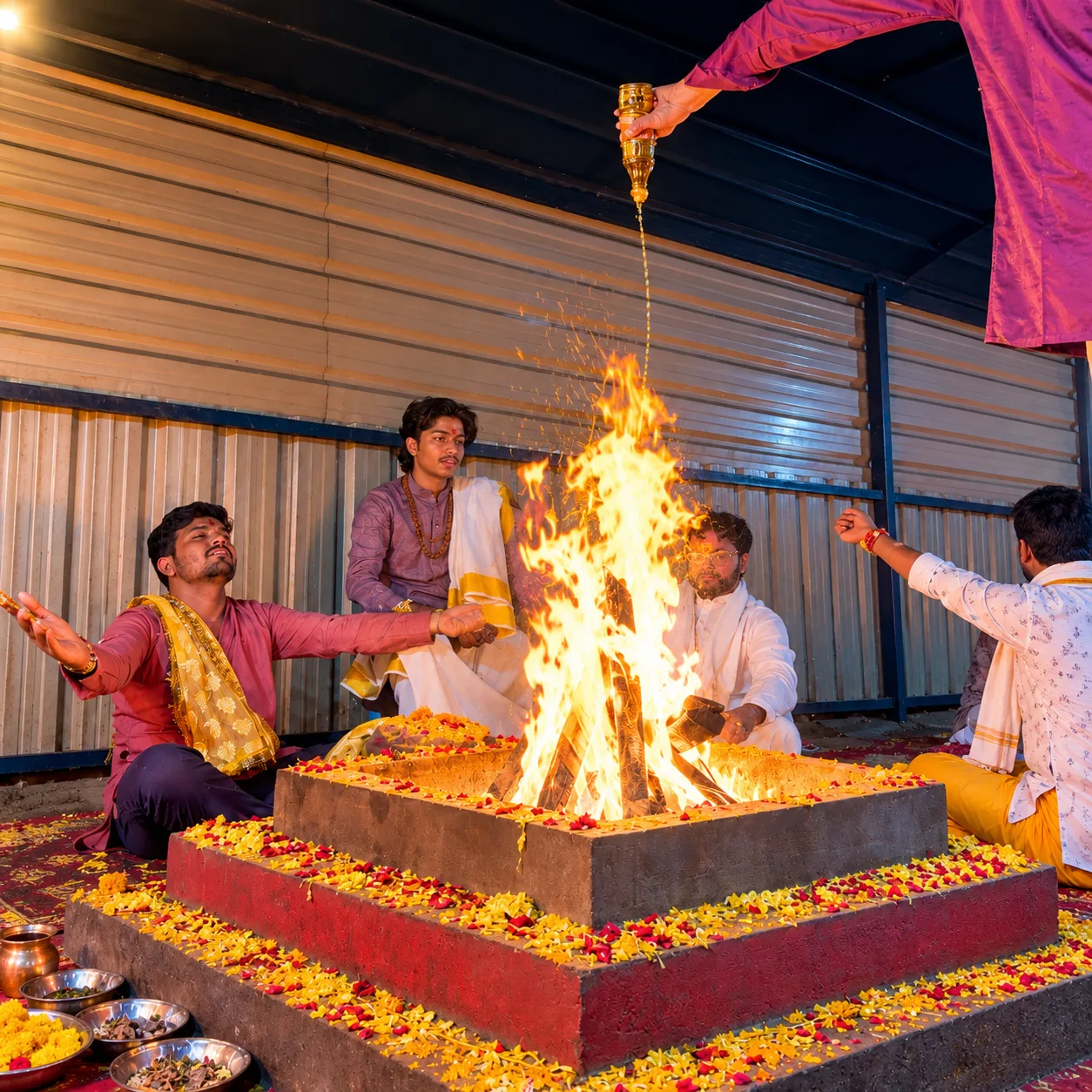 दिव्य महाहवन एवं घृत आहुति धारा